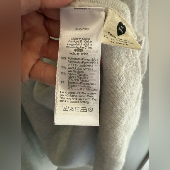 Madewell Open Front Cardigan Women’s SZ 1X Soft Light Grey Wool Alpaca Blend - Picture 4 of 7